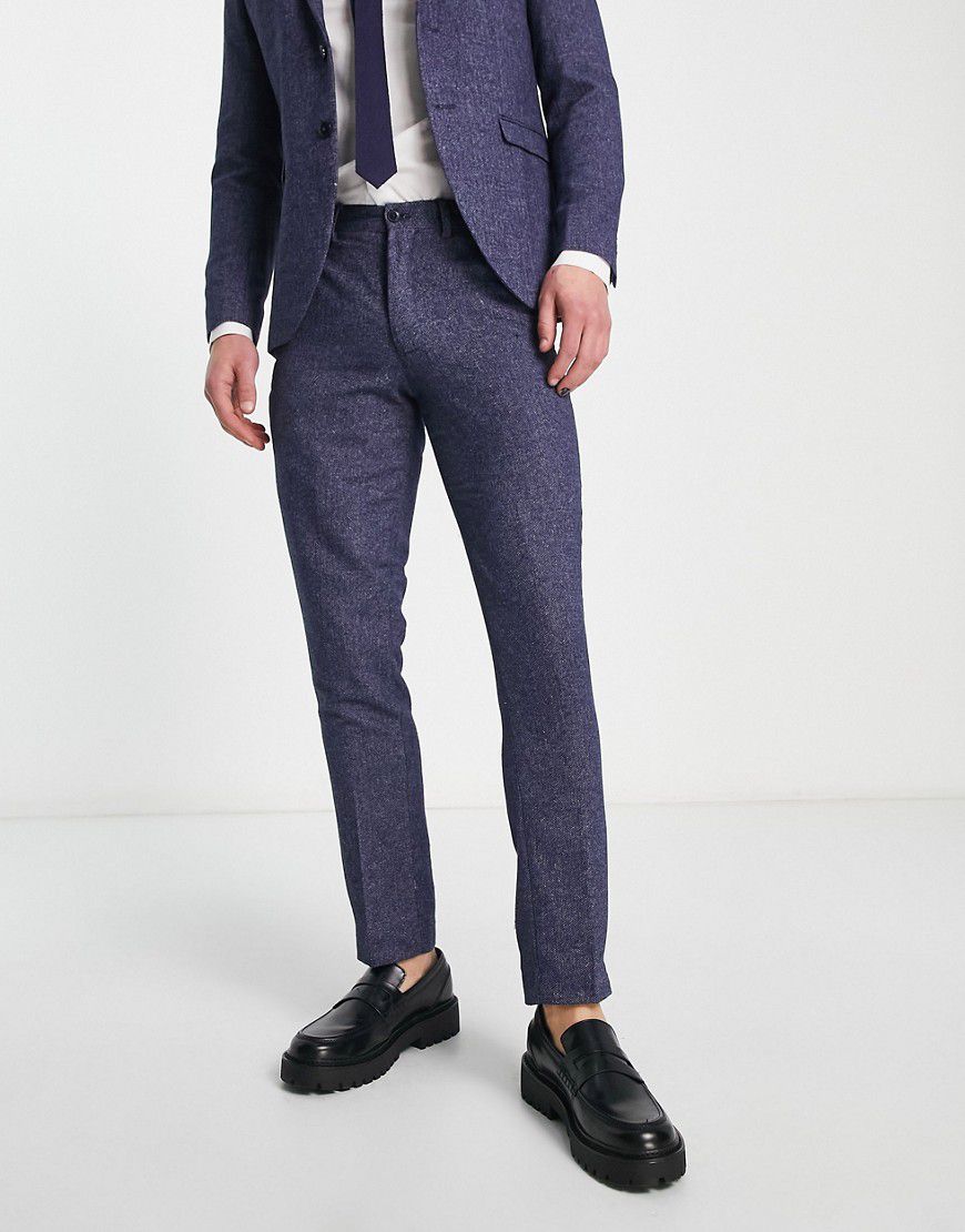 Premium - Pantaloni da abito super slim in tweed blu - Jack & Jones - Modalova