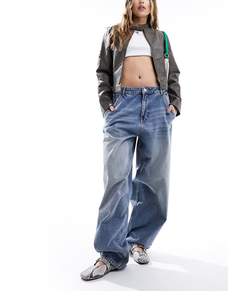 Faye - Jeans extra larghi a vita medio alta lavaggio medio - ONLY - Modalova