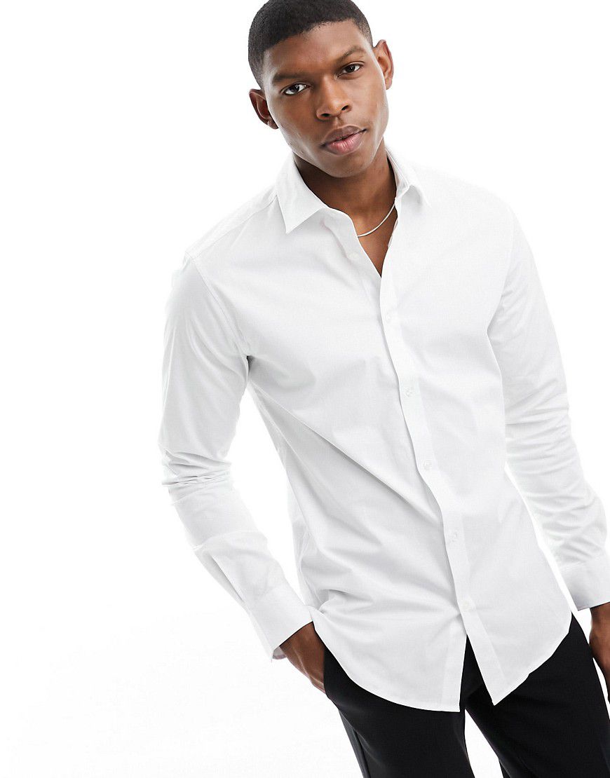 Camicia bianca slim fit facile da stirare - ONLY & SONS - Modalova