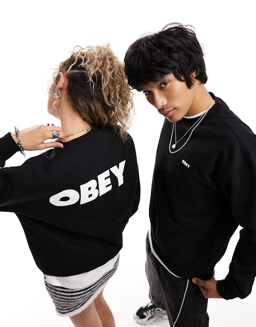Bold - Felpa nera unisex con logo - Obey - Modalova
