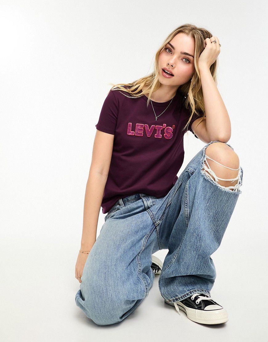Perfect - T-shirt bordeaux con logo - Levi's - Modalova