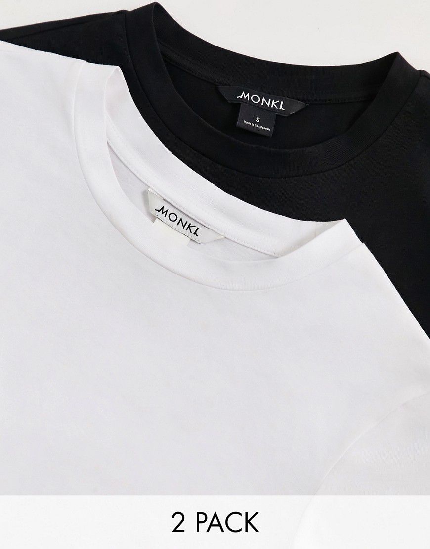 Confezione da 2 t-shirt nera e bianca - Monki - Modalova