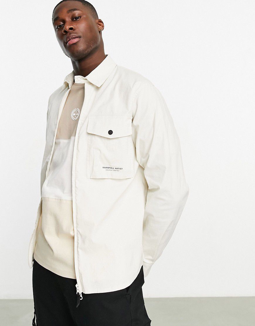 Camicia in gabardina bianca con zip - Marshall Artist - Modalova
