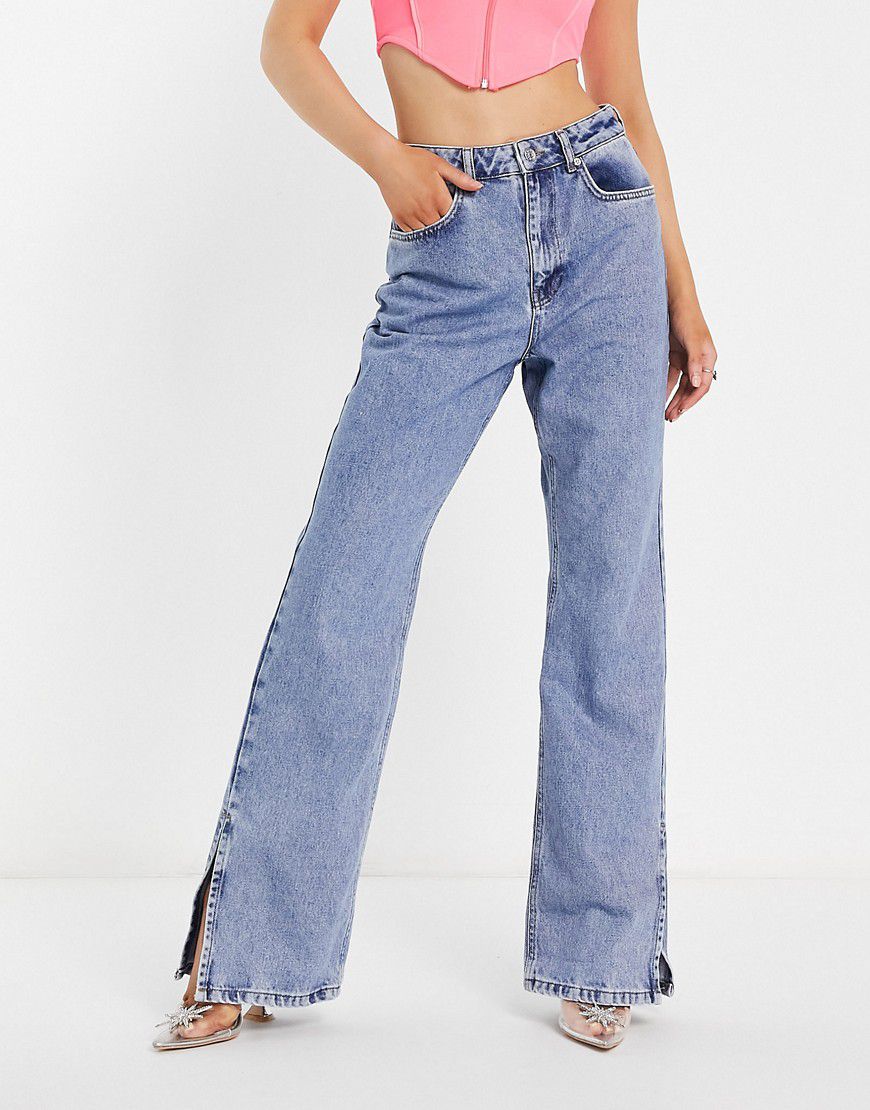 Jeans a vita alta con spacco laterale - NA-KD - Modalova