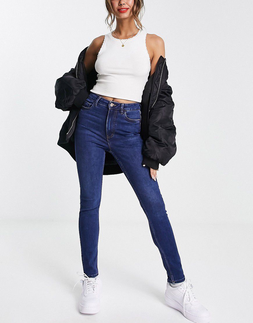 Jeans skinny push up e modellanti lavaggio autentico a vita alta - New Look - Modalova