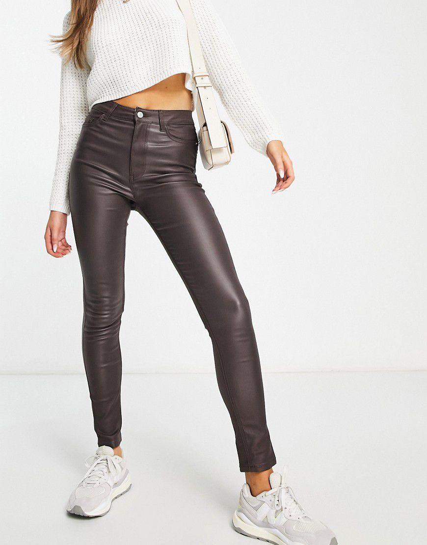 Jeans spalmati scuro push-up modellanti super skinny a vita alta - New Look - Modalova