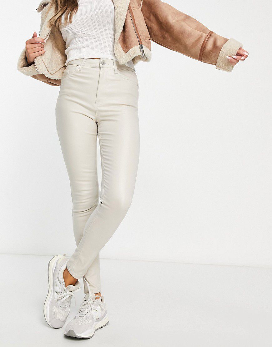Jeans spalmati push-up modellanti super skinny a vita alta sporco - New Look - Modalova
