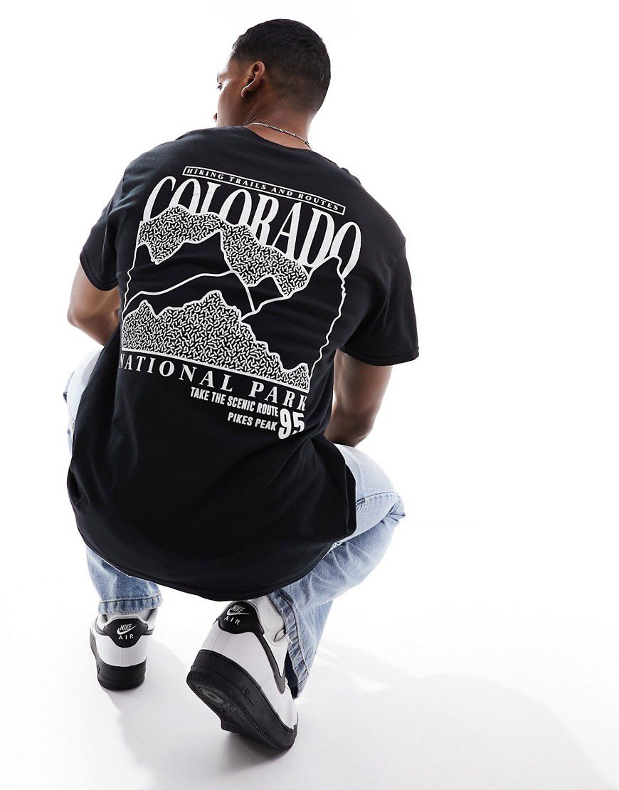 T-shirt nera con stampa Colorado - New Look - Modalova