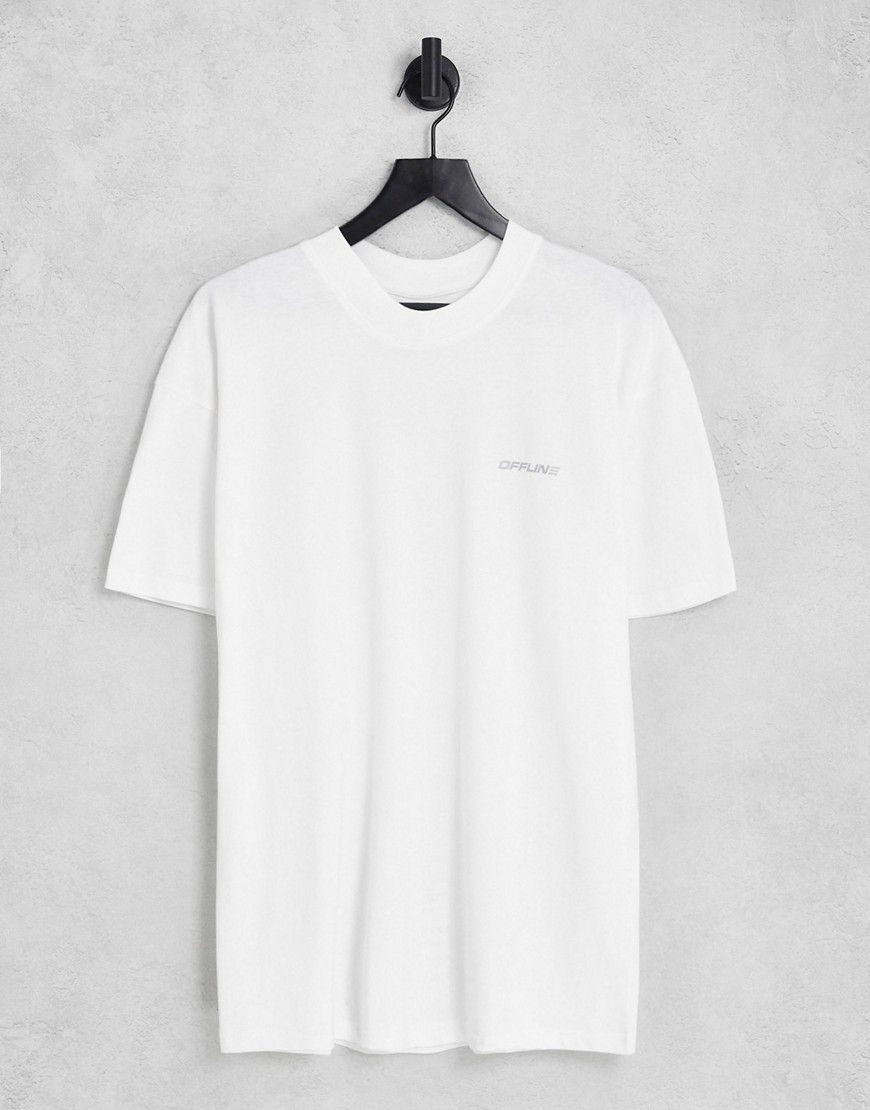 T-shirt bianca con stampa "offline" - Night Addict - Modalova
