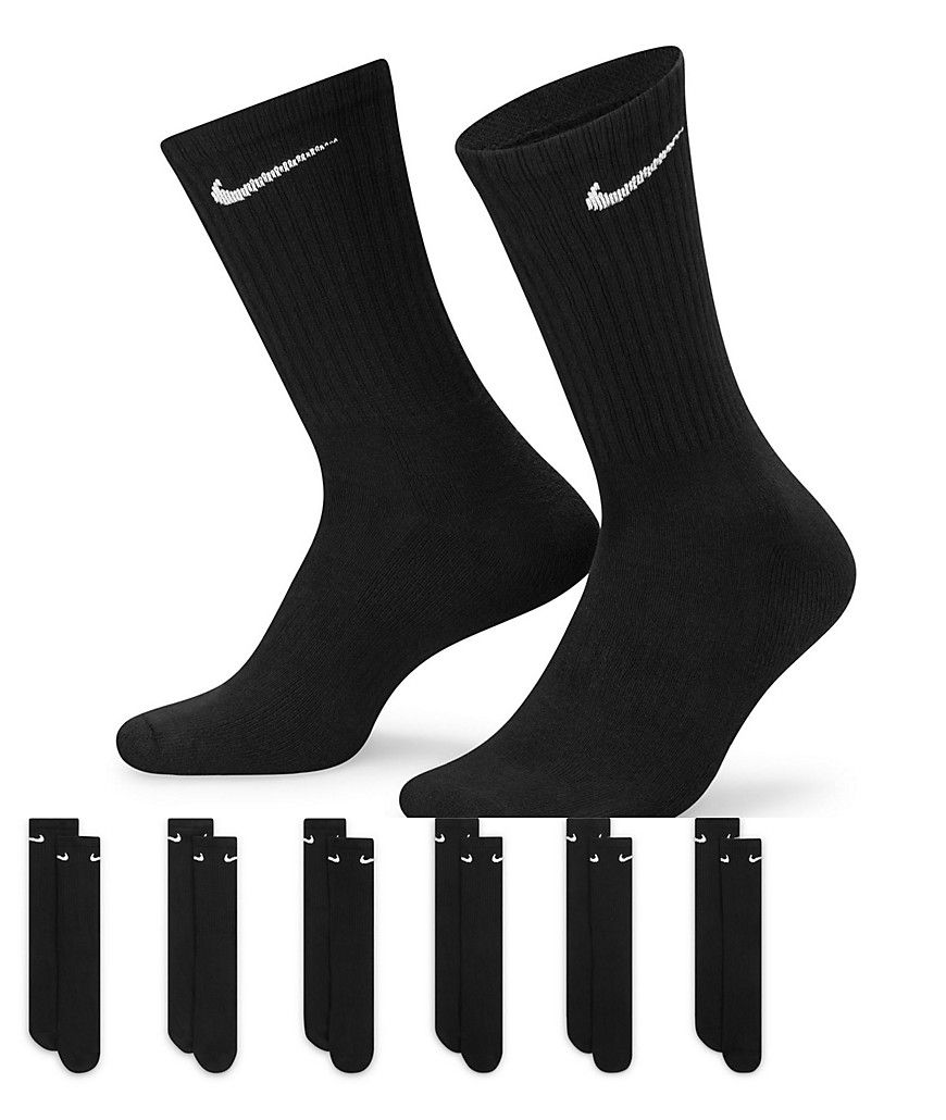 Training - Everyday Cushioned - Confezione da 6 paia di calzini ammortizzati neri - Nike - Modalova