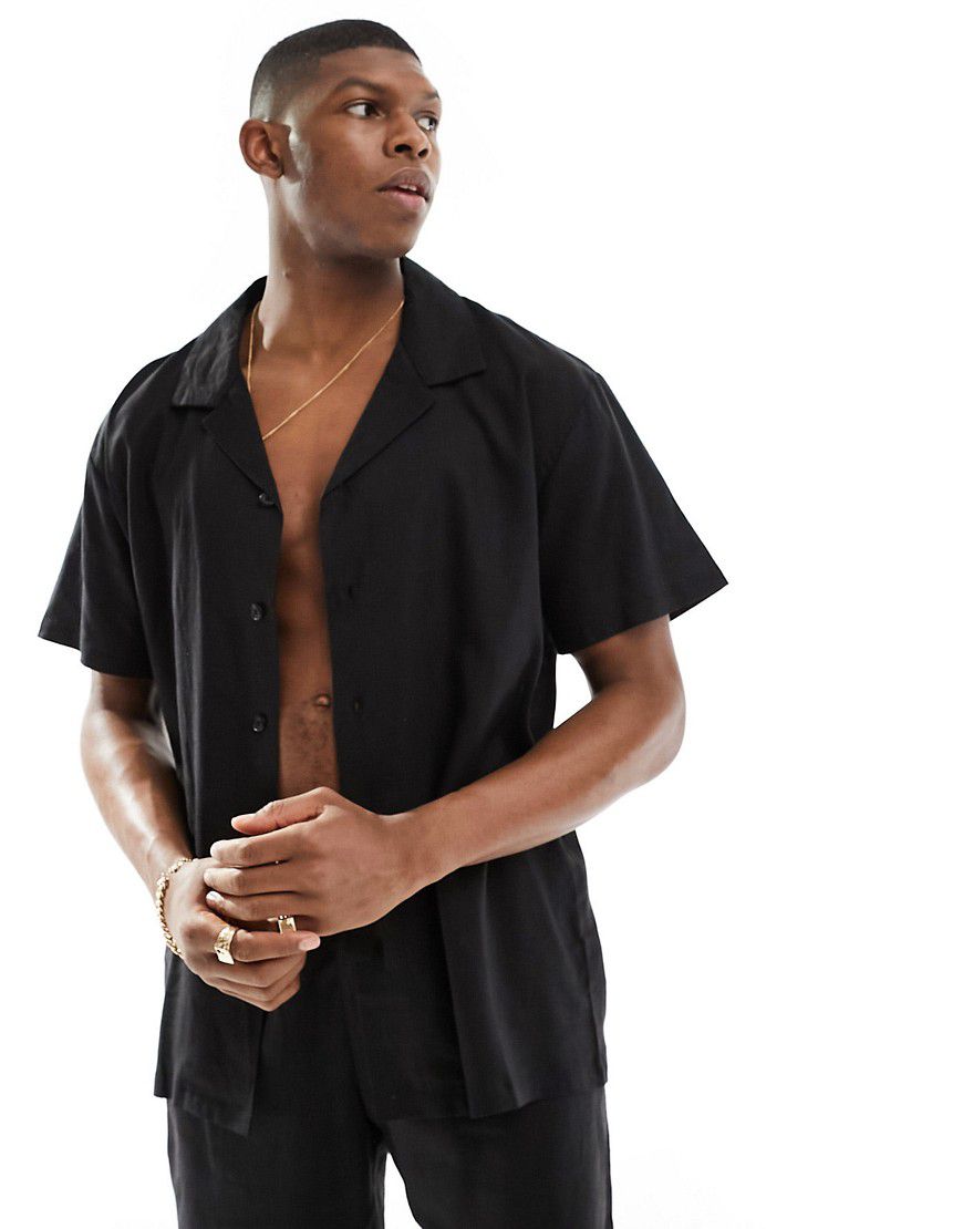 Camicia da mare nera in misto lino - South Beach - Modalova