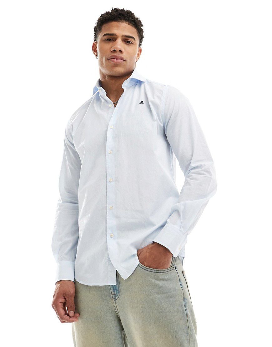 Camicia sportiva a righe bianche - Scalpers - Modalova