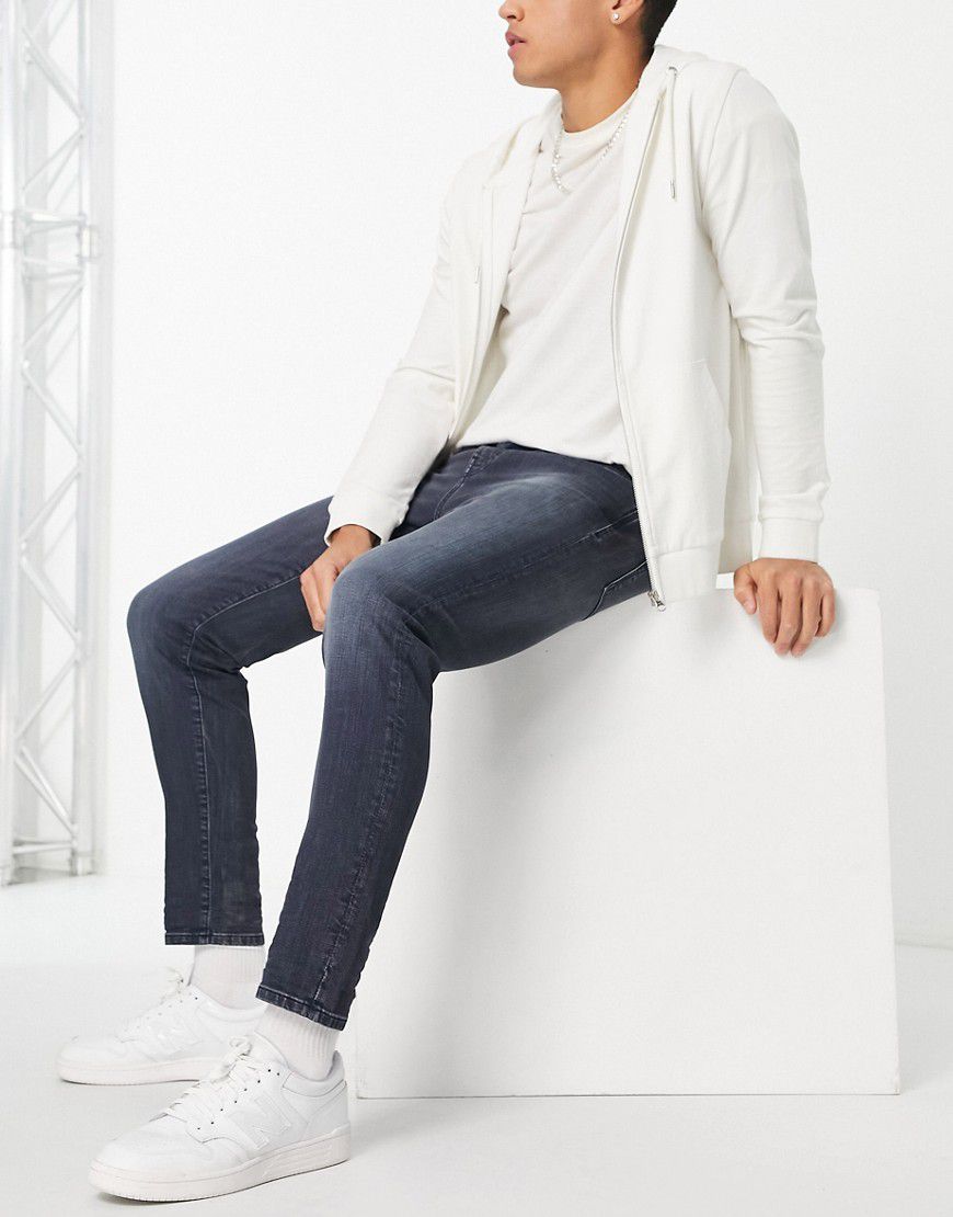 Jeans slim affusolati elasticizzati in cotone lavaggio grigio - MBLUE - Selected Homme - Modalova