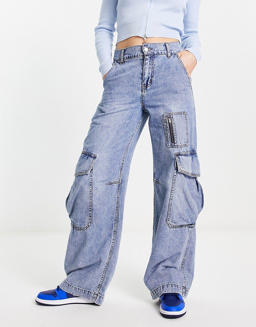Jeans cargo multitasche lavaggio medio - Signature 8 - Modalova