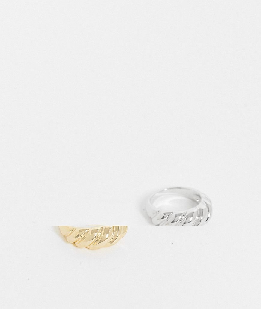 Confezione da 2 anelli color oro e argento - SVNX - Modalova