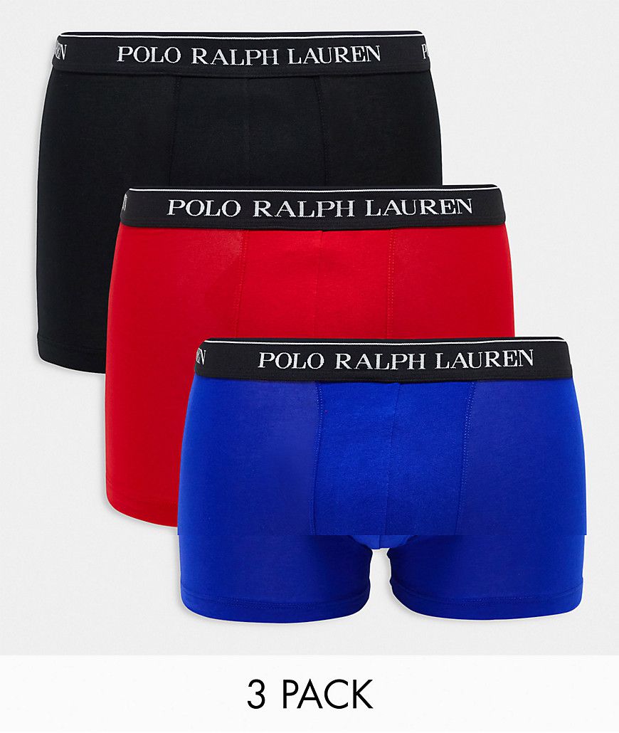 Confezione da 3 boxer aderenti blu navy, rossi e blu - Polo Ralph Lauren - Modalova
