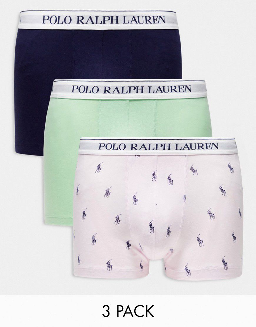 Confezione da 3 paia di boxer aderenti navy con fascia in vita con logo - Polo Ralph Lauren - Modalova