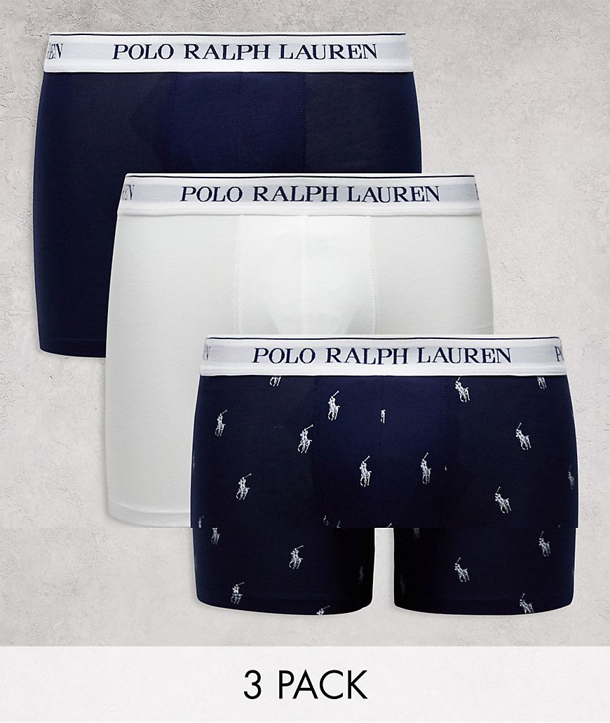 Confezione da 3 paia di boxer aderenti e bianchi con logo del pony - Polo Ralph Lauren - Modalova