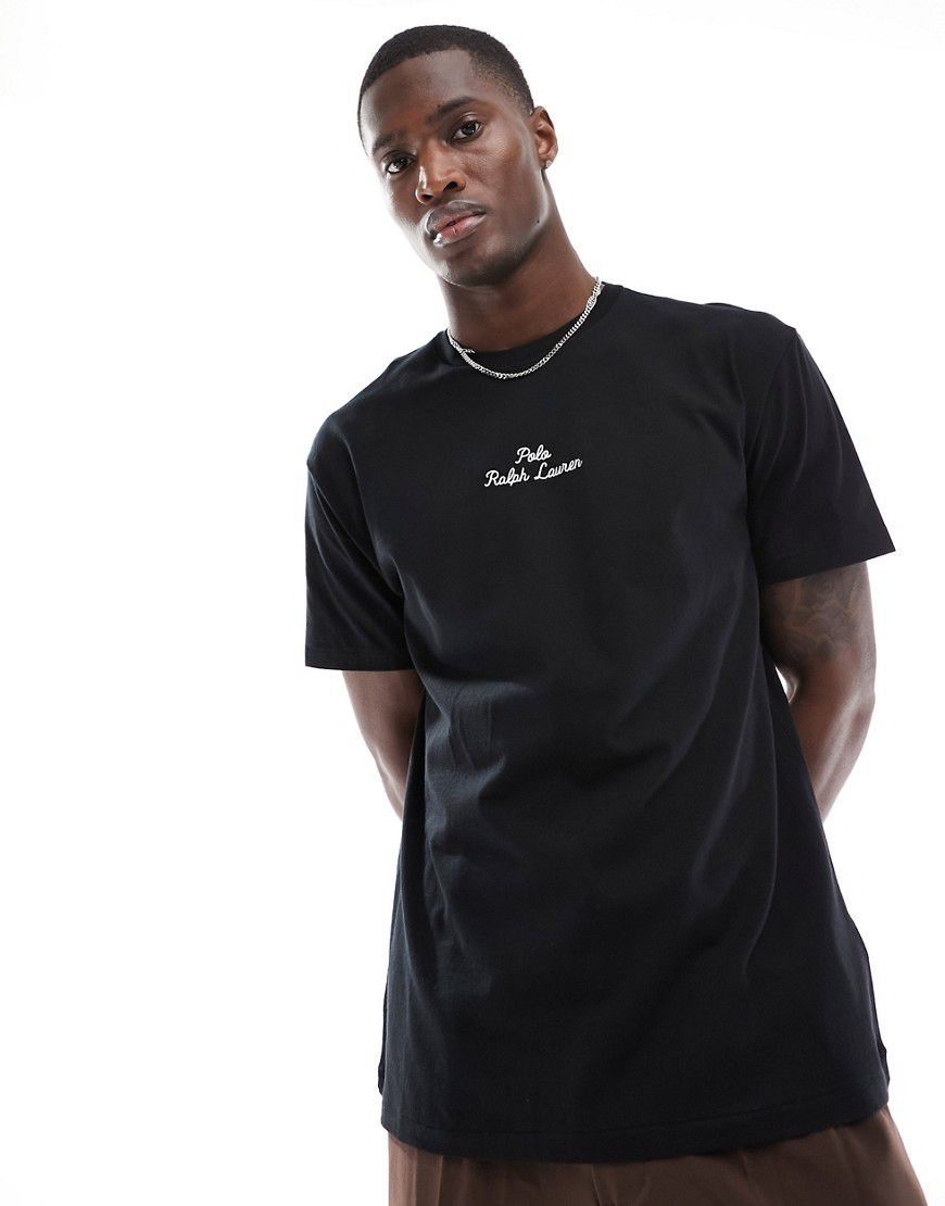 T-shirt classica oversize nera con logo centrale - Polo Ralph Lauren - Modalova