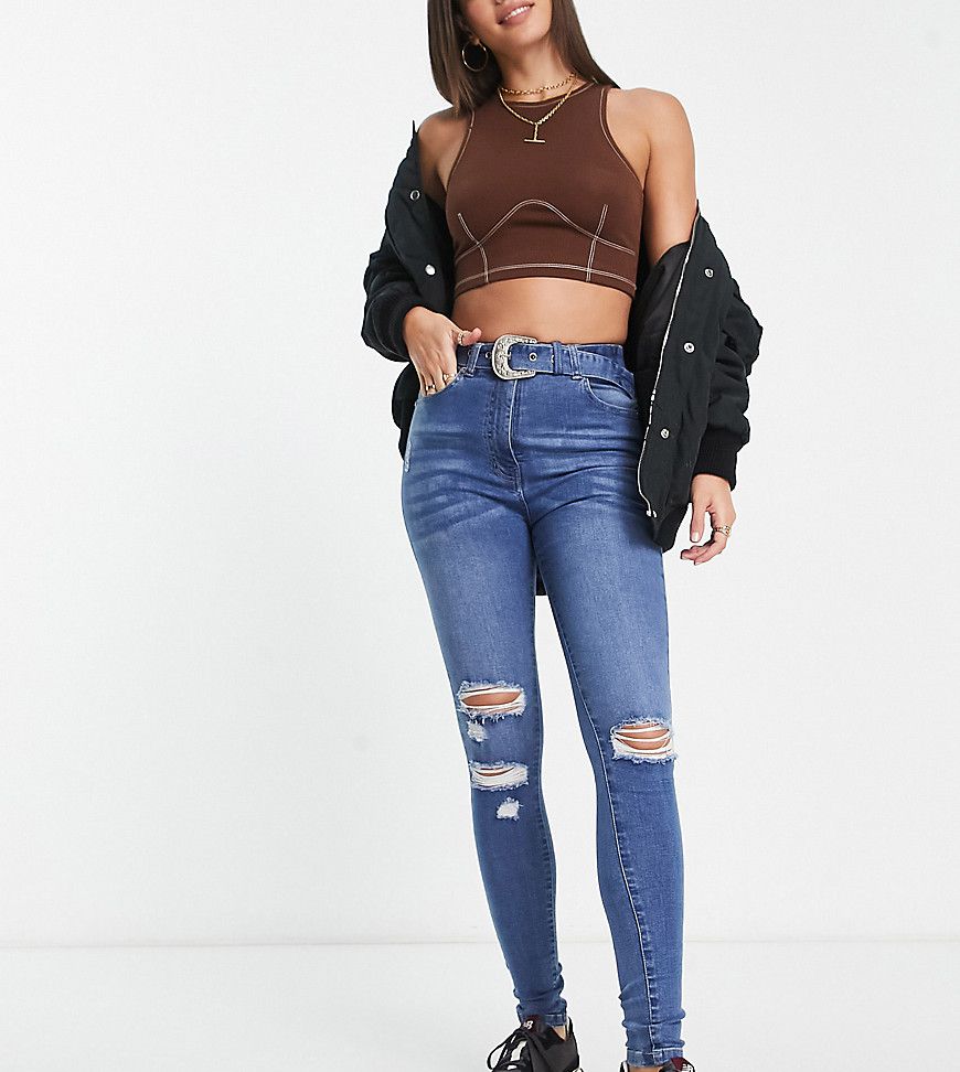 Jeans skinny medio con cintura - Parisian Tall - Modalova