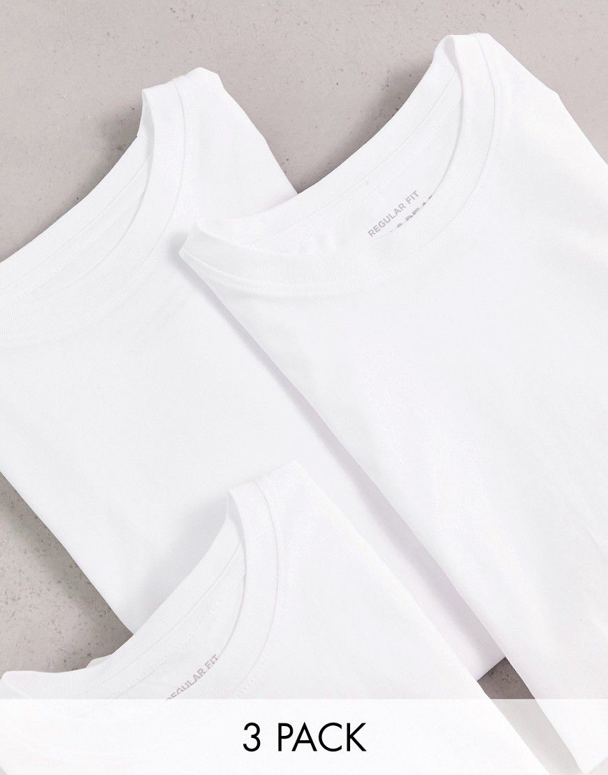 Confezione da 3 T-shirt vestibilità classica bianche - Pull & Bear - Modalova