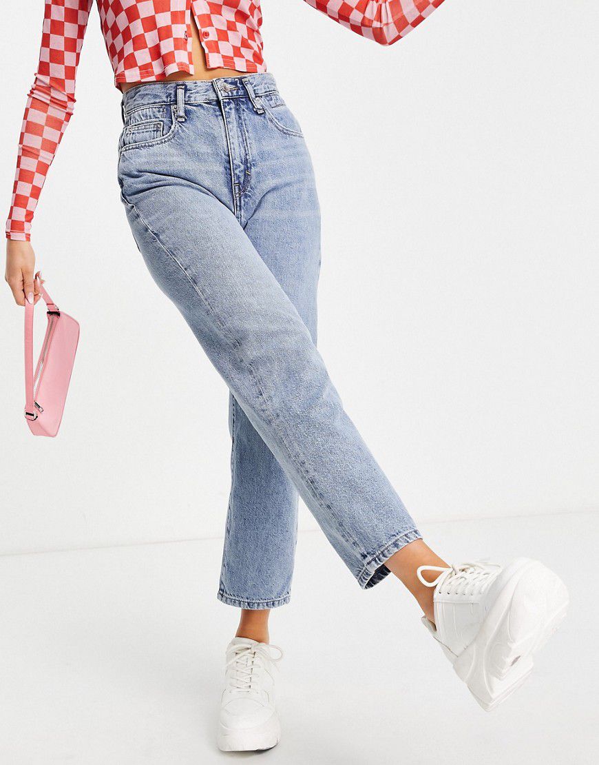 Mom jeans con vita alta elasticizzata stile vintage, colore - Pull & Bear - Modalova