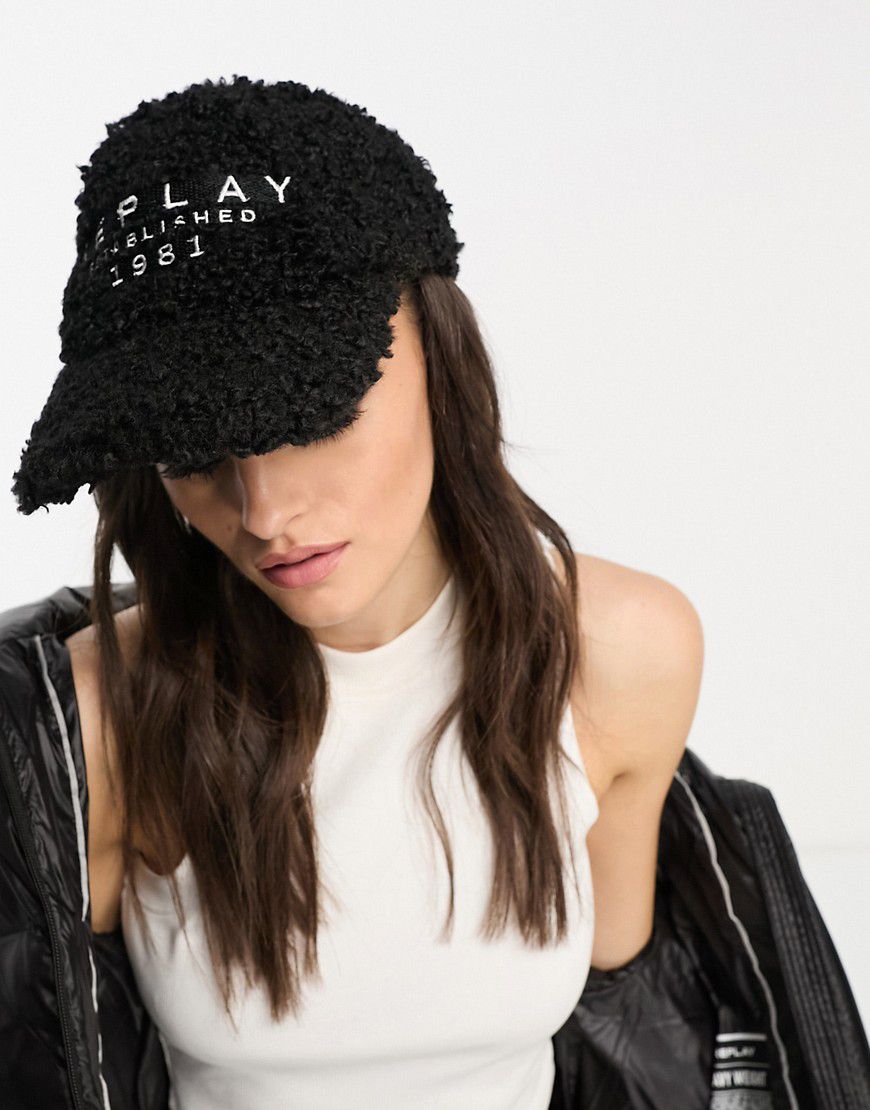 Cappellino nero con logo - Replay - Modalova