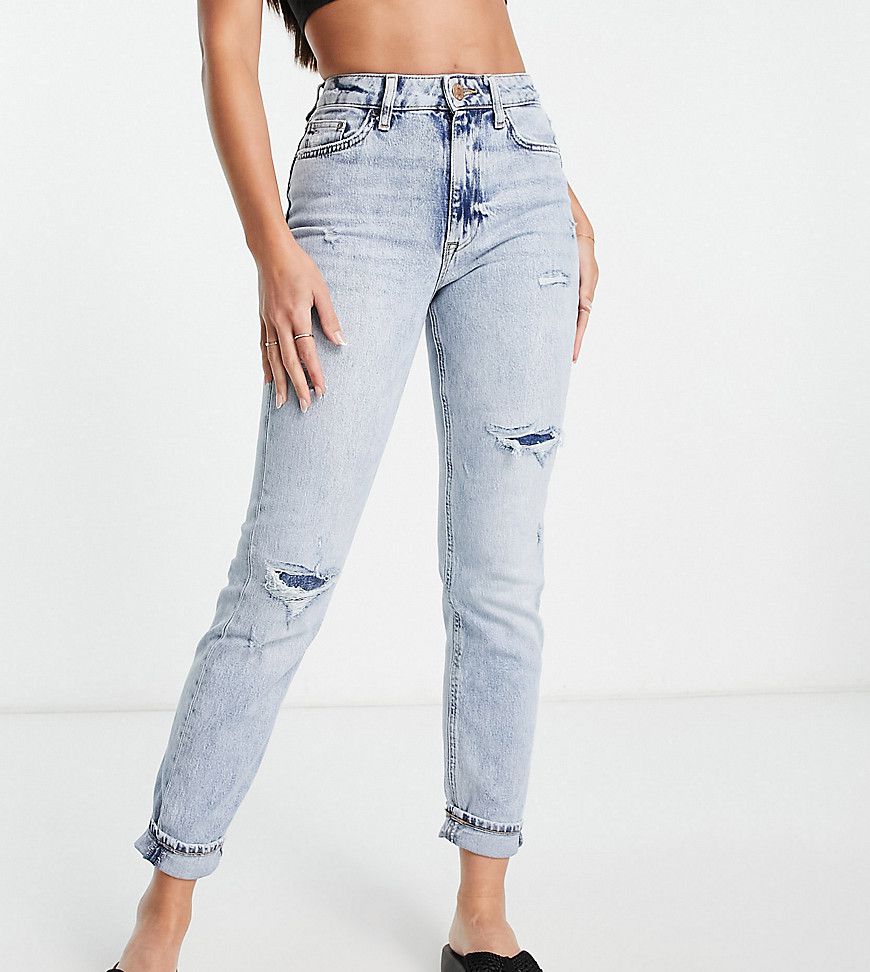 Carrie - Mom jeans slim confortevoli azzurri - River Island Tall - Modalova