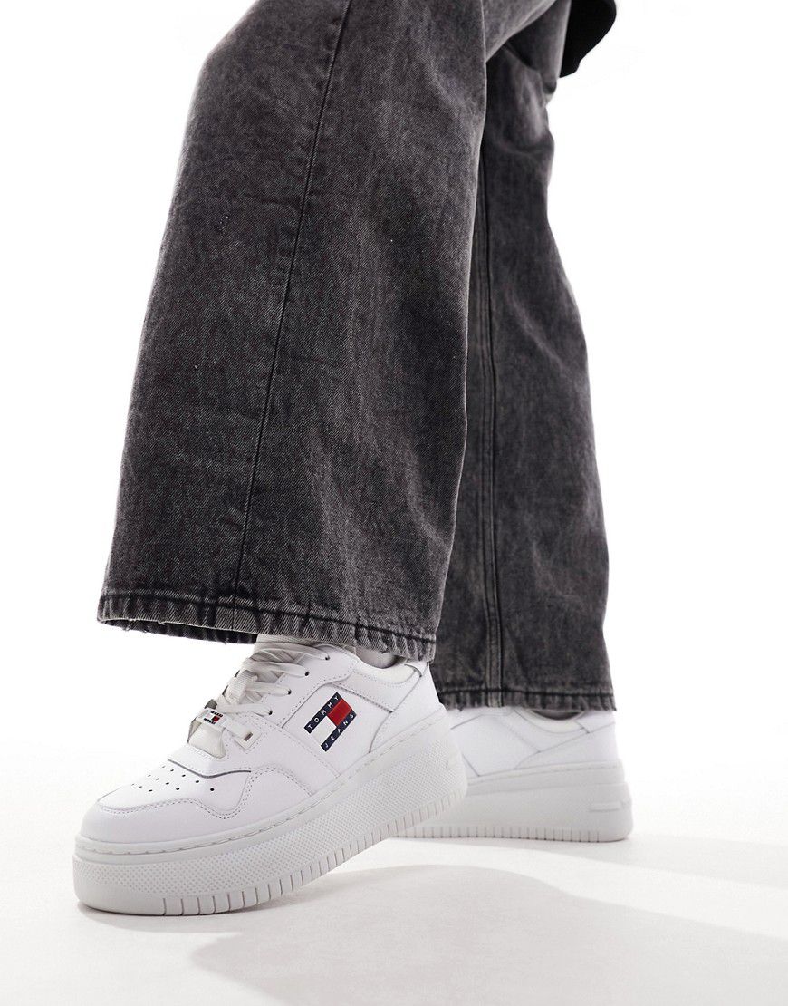Sneakers rétro stile basket bianche con suola flatform - Tommy Jeans - Modalova