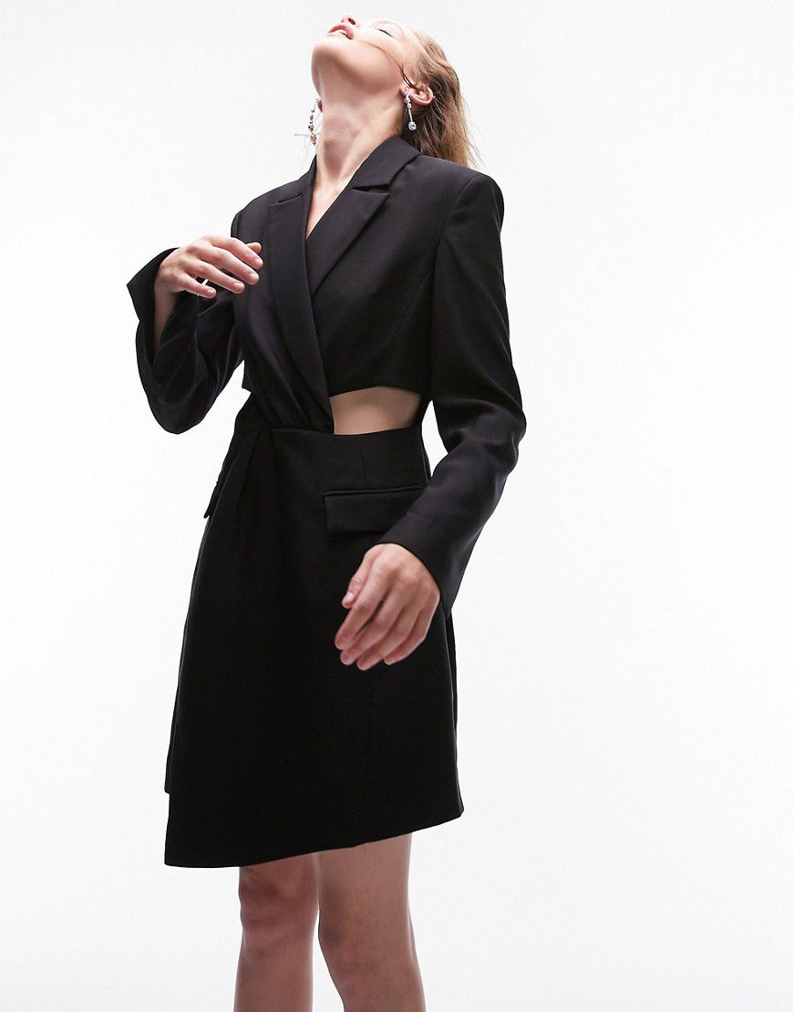 Vestito blazer sartoriale con incrocio e cut-out - Topshop - Modalova