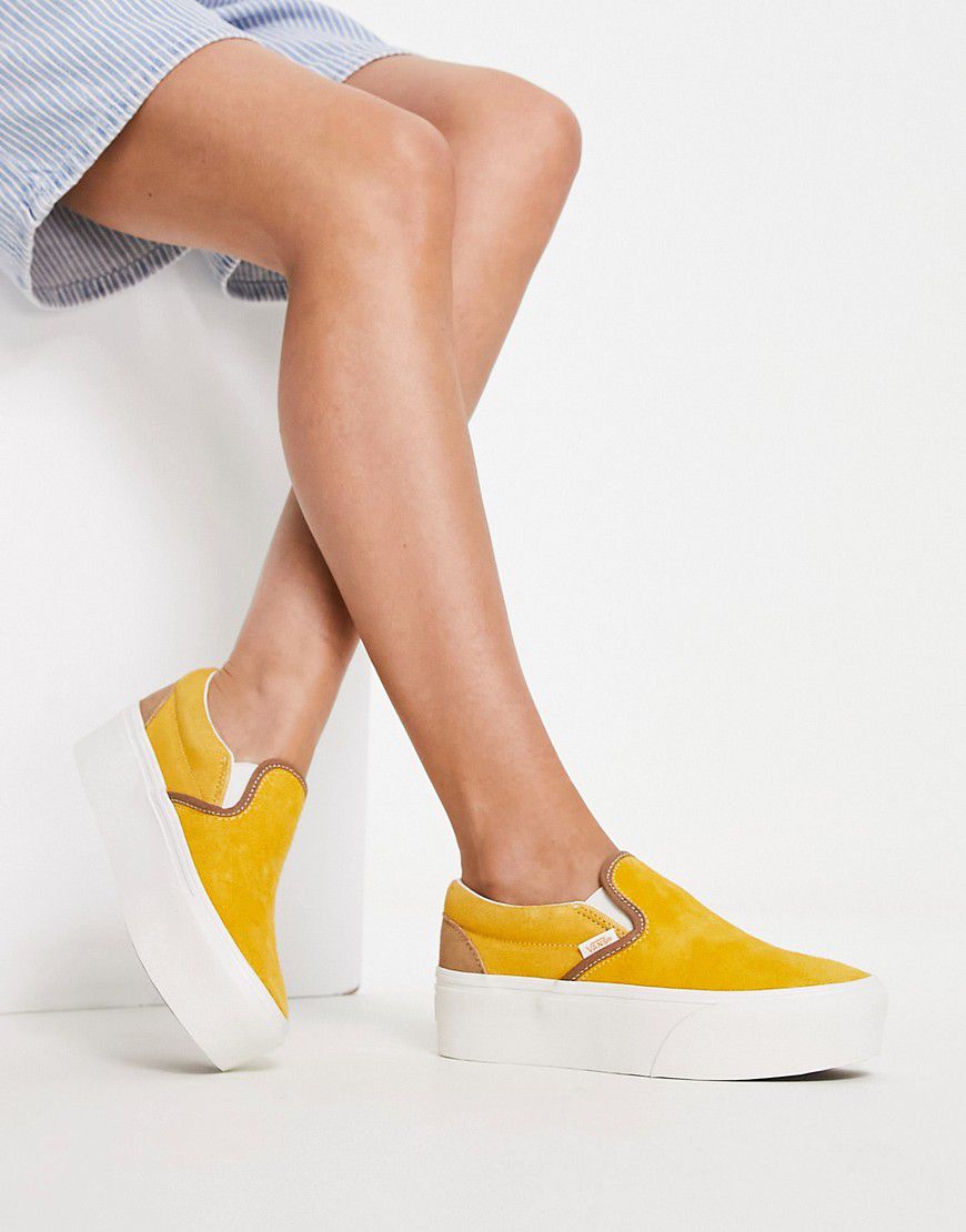 Classic - Stackform - Sneakers scamosciate gialle senza lacci tie-dye - Vans - Modalova
