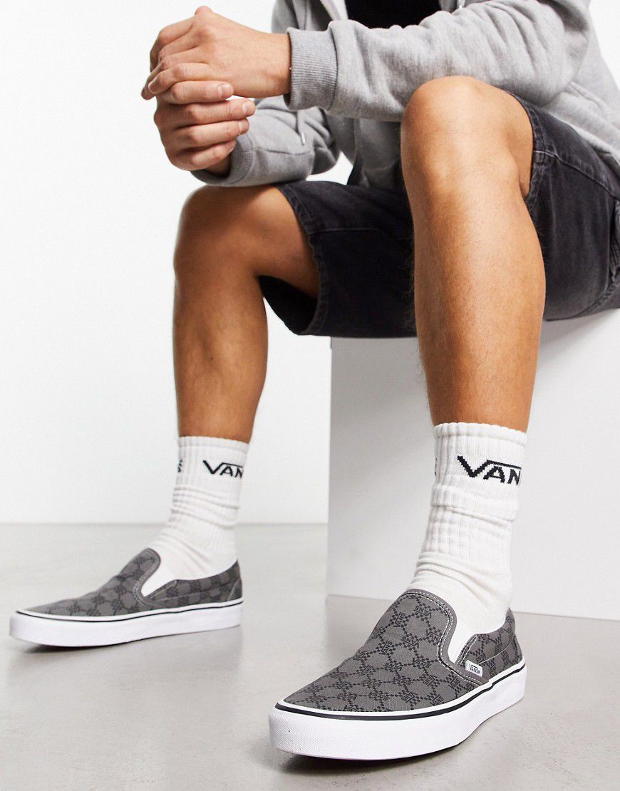 Sneakers senza lacci grigie con monogramma - Vans - Modalova