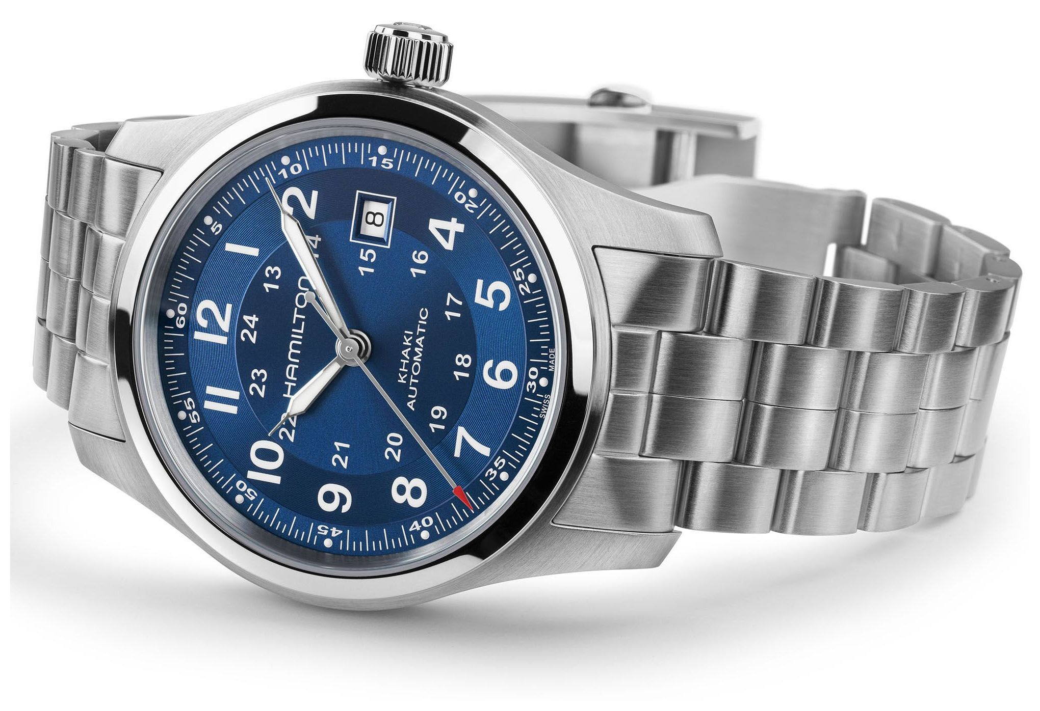 H70605140 Khaki Field Automatic (42mm) Navy Watch - Hamilton - Modalova