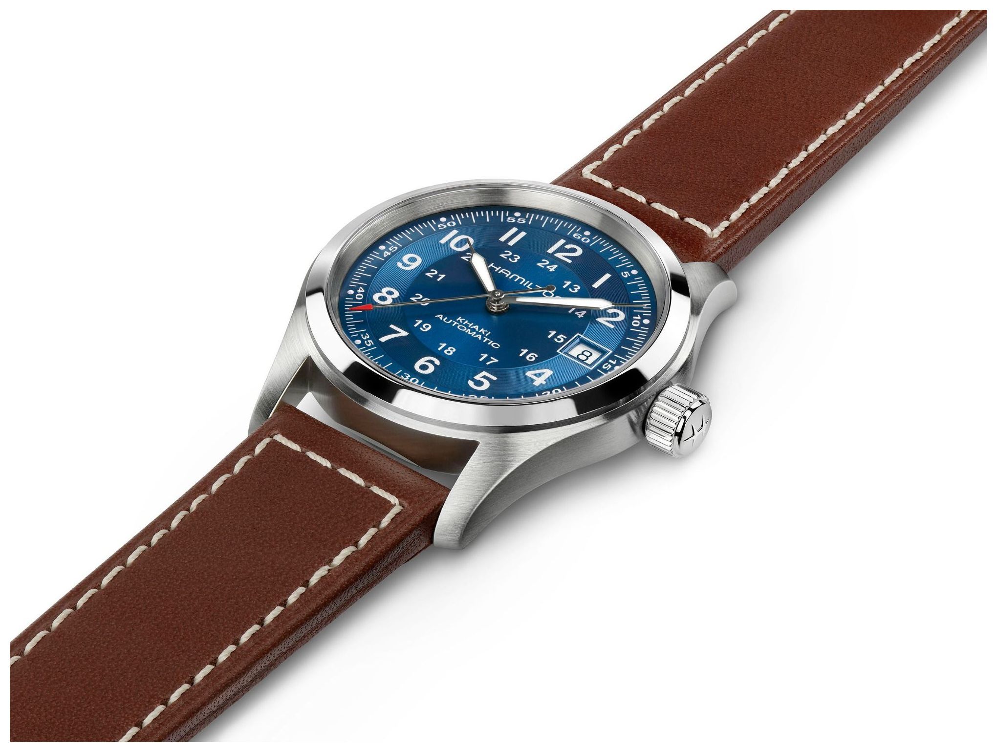 H70455540 Khaki Field Automatic (38mm) Navy Blue Watch - Hamilton - Modalova