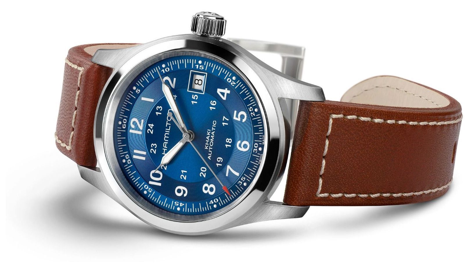 H70455540 Khaki Field Automatic (38mm) Navy Blue Watch - Hamilton - Modalova