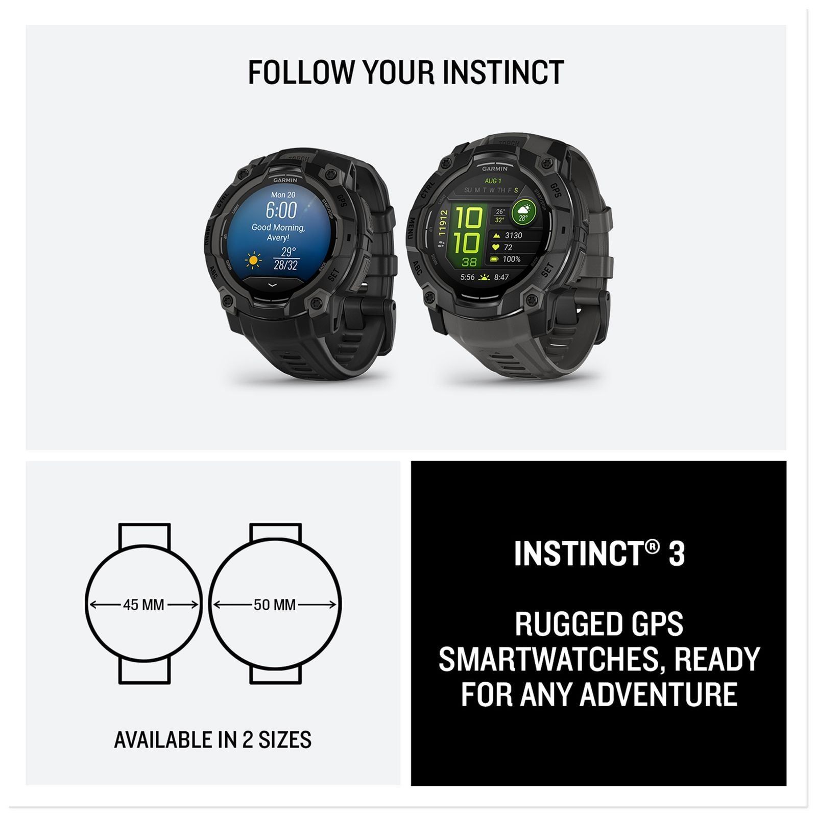 Instinct 3 - AMOLED Outdoor GPS Watch - Garmin - Modalova
