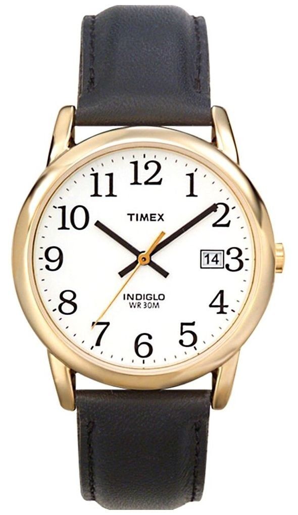 Easy Reader INDIGLO (35mm) Dial / Black Leather Watch - Timex - Modalova