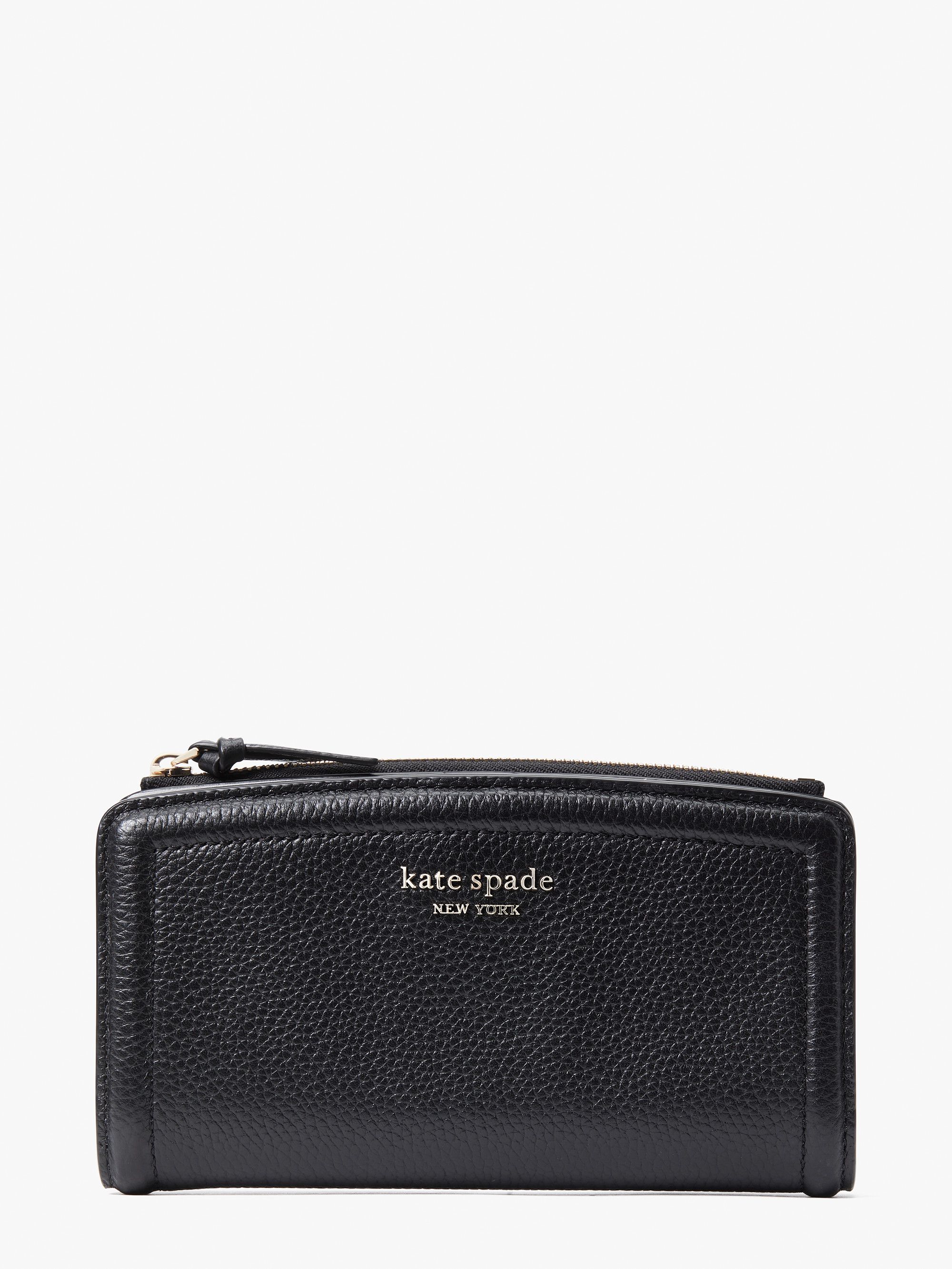 Knott Pebbled Leather Zip Slim Wallet - Kate Spade New York - Modalova