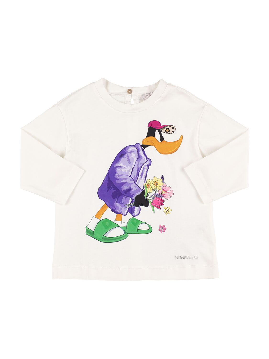 T-shirt Duffy Duck In Jersey Di Cotone - MONNALISA - Modalova