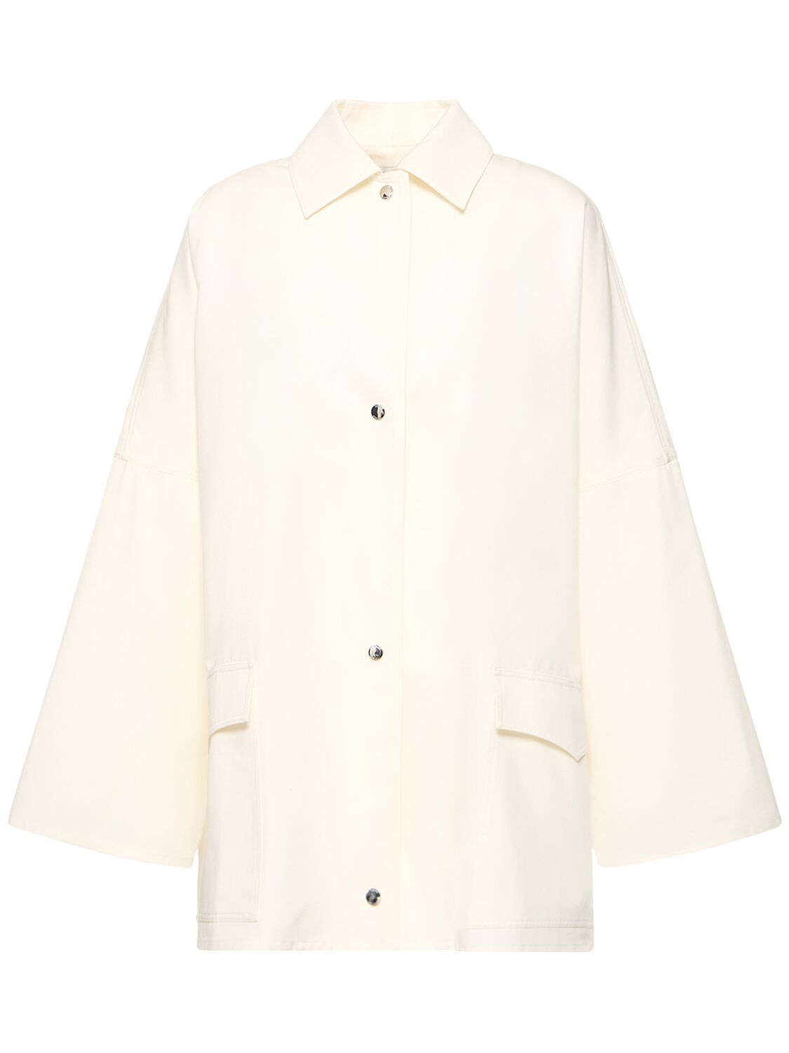 Structured Cotton Twill Overshirt - TOTEME - Modalova