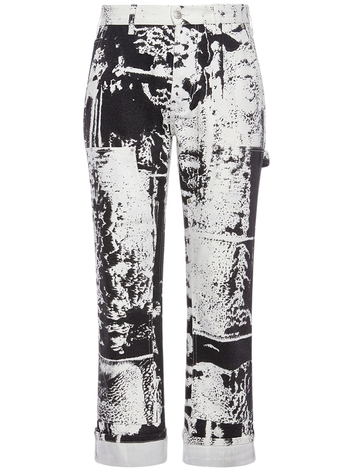 Jeans In Denim Di Cotone Con Patch - ALEXANDER MCQUEEN - Modalova