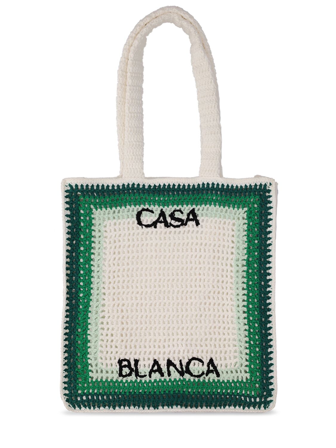Borsa Shopping In Cotone Crochet Con Logo - CASABLANCA - Modalova