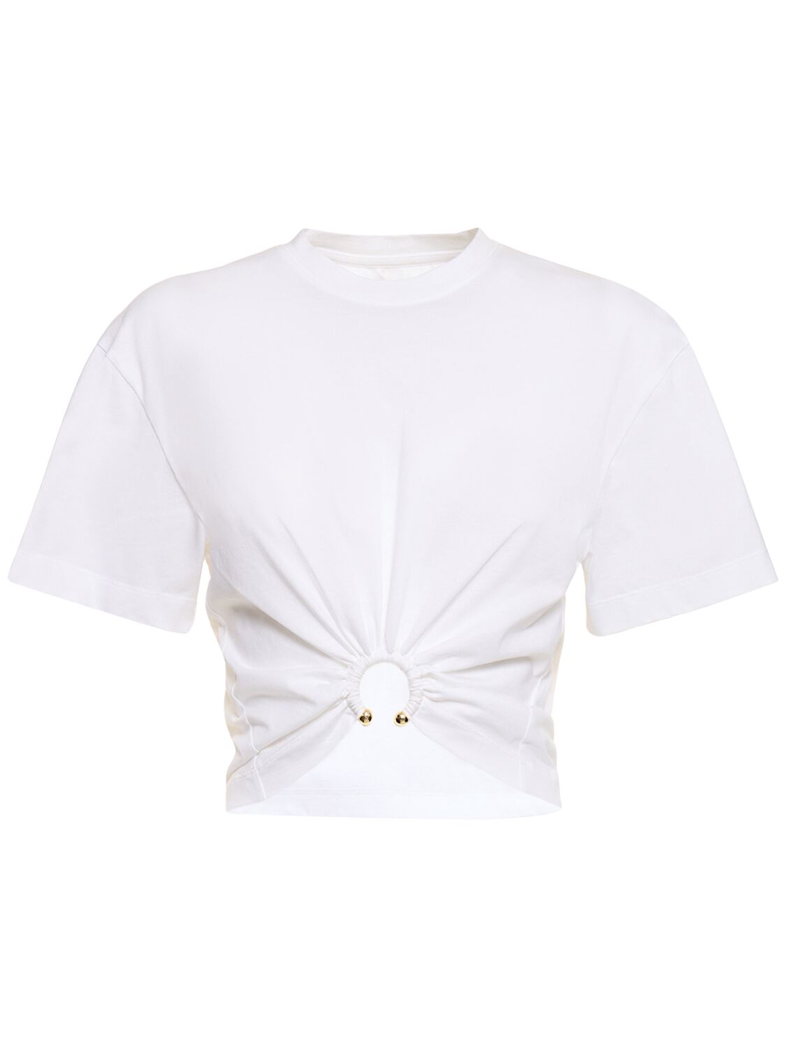 T-shirt Cropped In Cotone Con Anello - RABANNE - Modalova