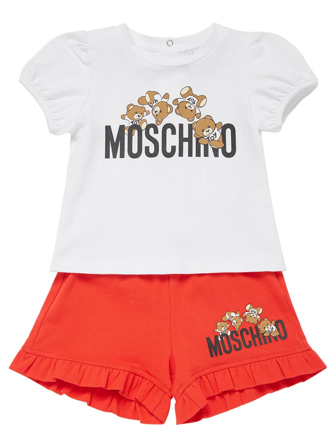 T-shirt E Shorts In Jersey Di Cotone - MOSCHINO - Modalova