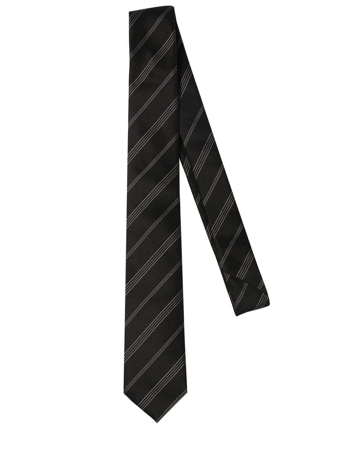 Cravatta In Seta Doppiata 5cm - SAINT LAURENT - Modalova