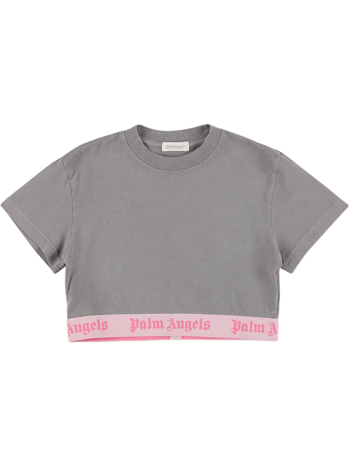 T-shirt Cropped Dusty In Cotone Con Logo - PALM ANGELS - Modalova