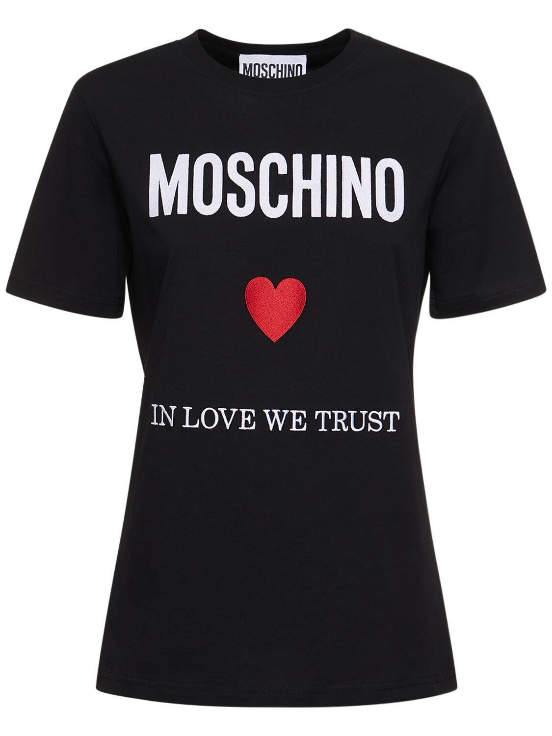 T-shirt In Jersey Di Cotone - MOSCHINO - Modalova