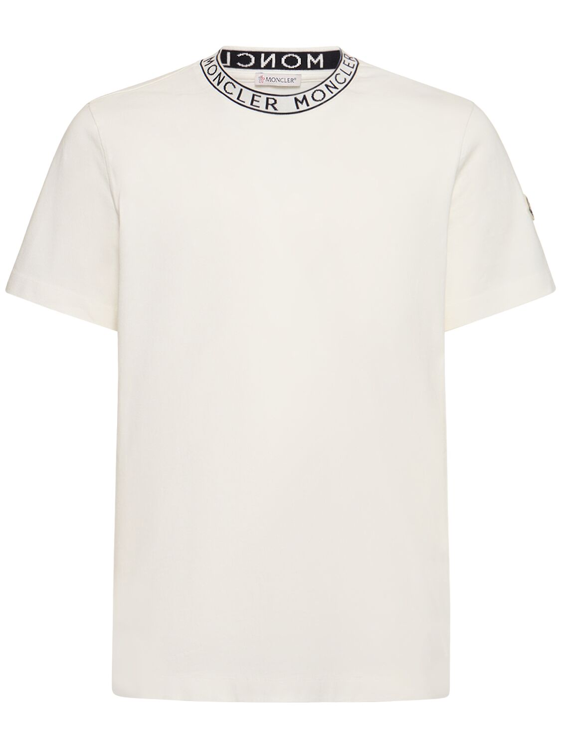 T-shirt In Jersey Di Cotone Con Logo - MONCLER - Modalova