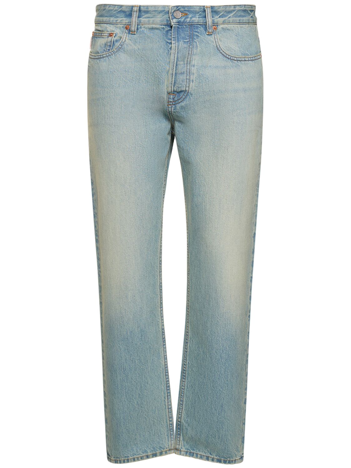 Jeans Regular Fit In Denim Di Cotone - VALENTINO - Modalova