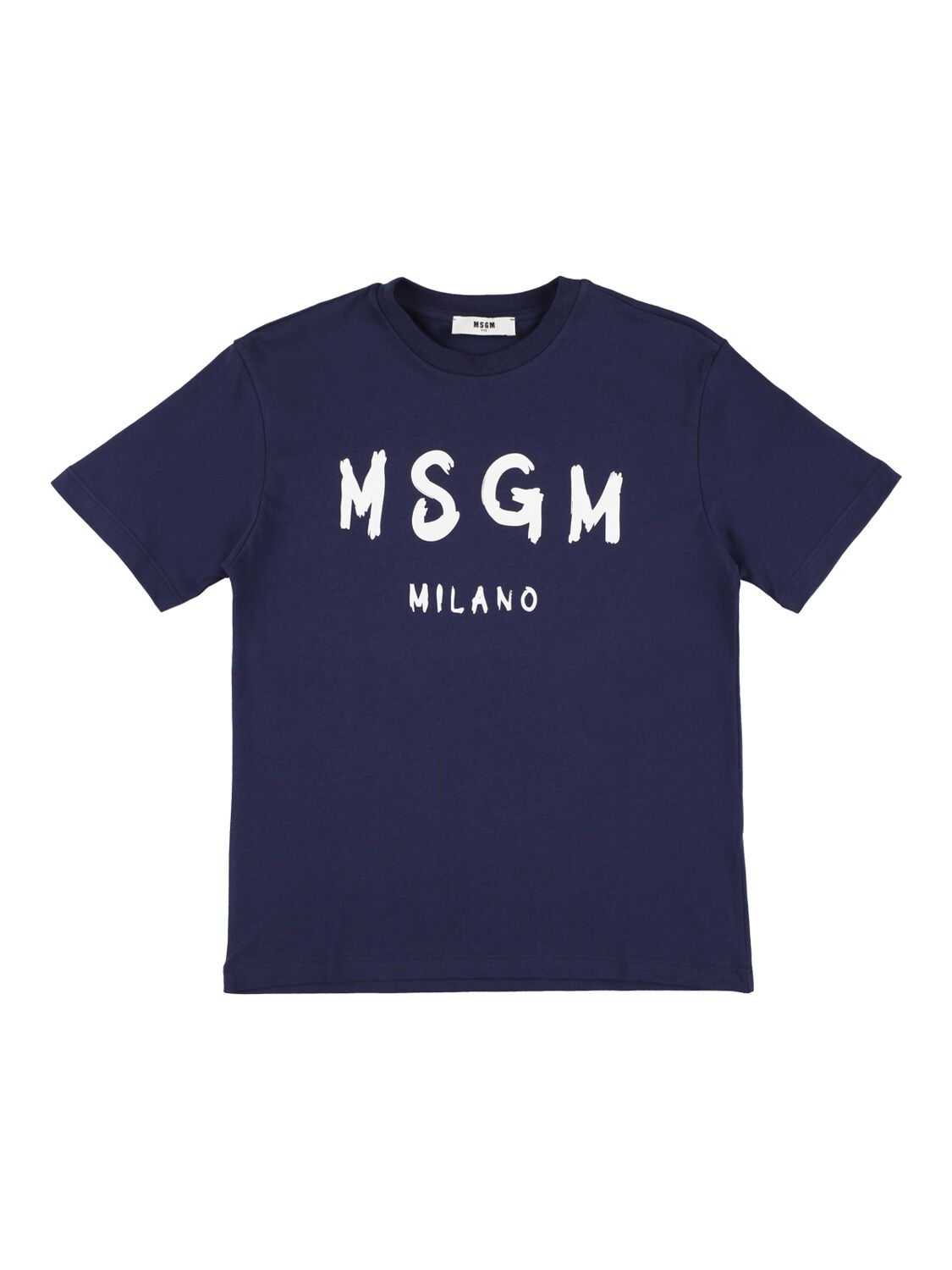 T-shirt In Jersey Di Cotone Con Logo - MSGM - Modalova